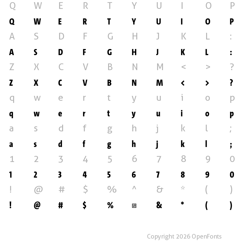 Character Map of TheSans Cd Trial ExtraBold