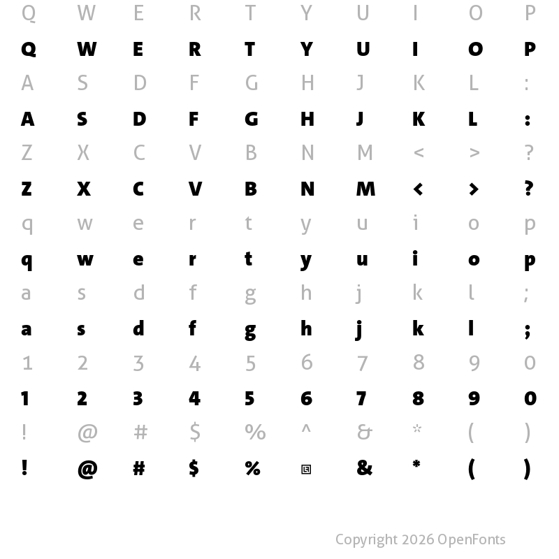 Character Map of TheSans Trial Black