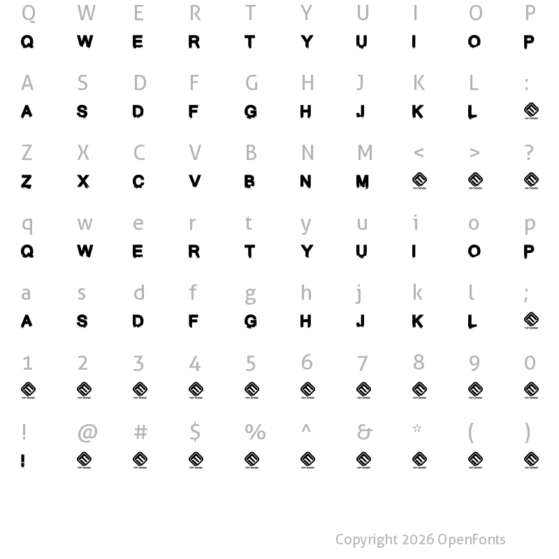 Character Map of They Perished Regular
