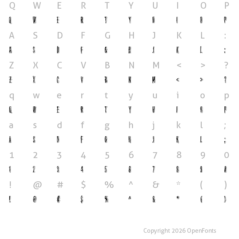 Character Map of Thirteenth Floor 2 Regular