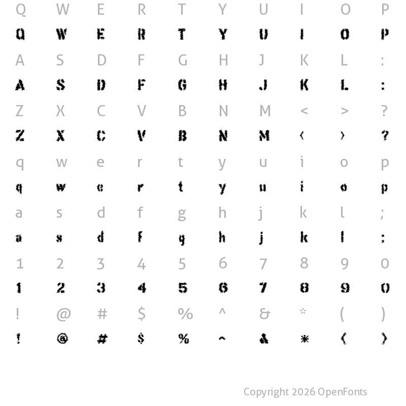 Character Map of This Corrosion Regular