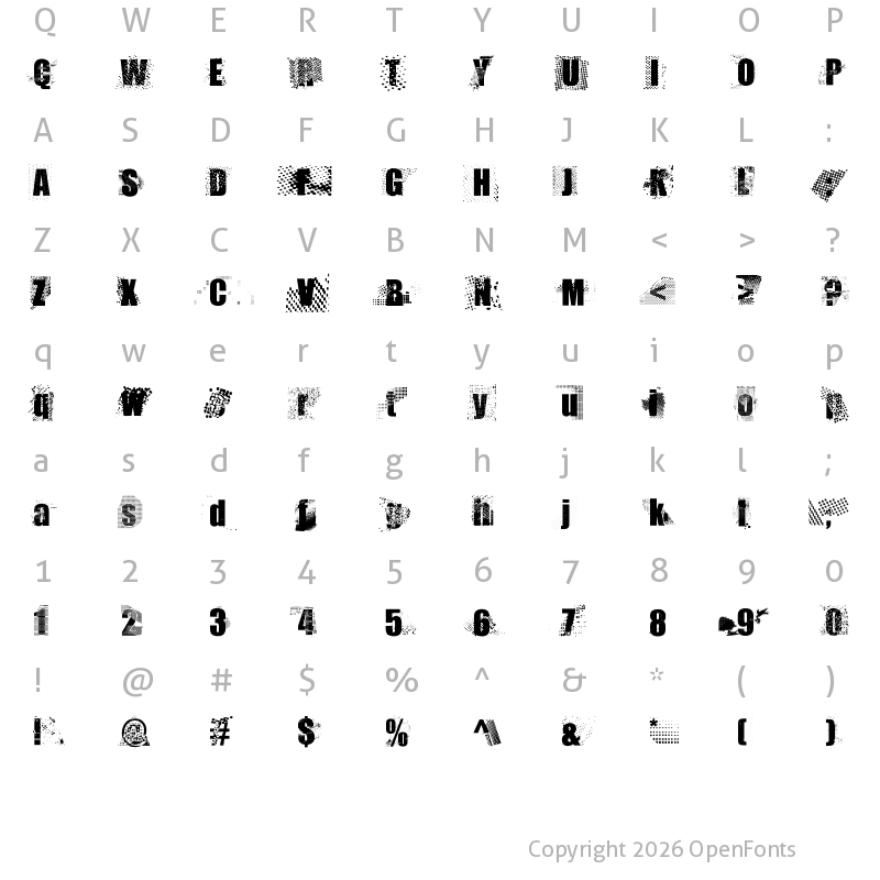 Character Map of This is sparta! Regular