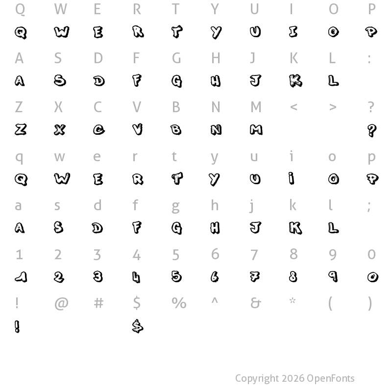 Character Map of This Night Regular