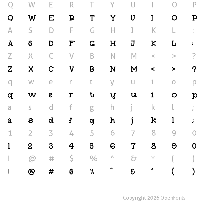 Character Map of This Year Playful Regular
