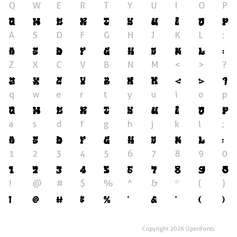 Character Map of THOMAS Regular