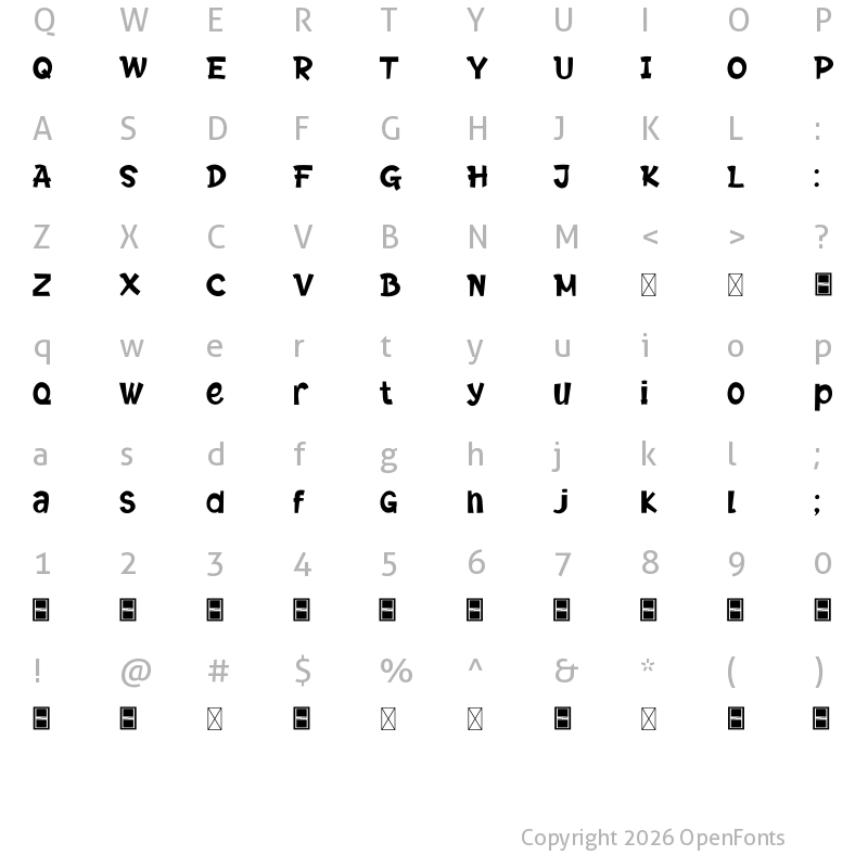 Character Map of THORATE Regular