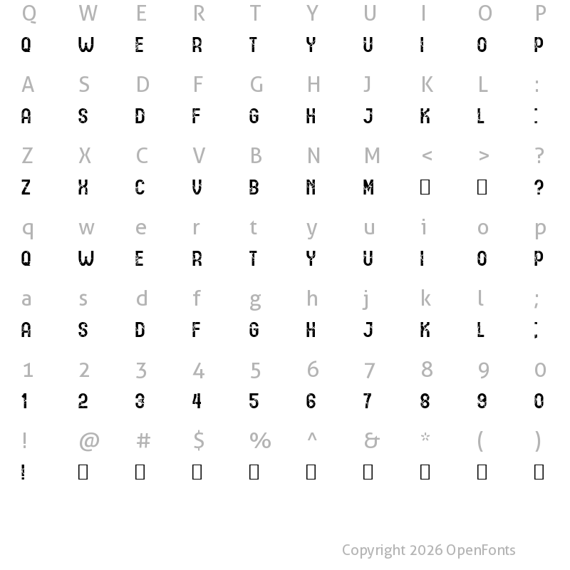 Character Map of THREE STEP FROM HELL Regular