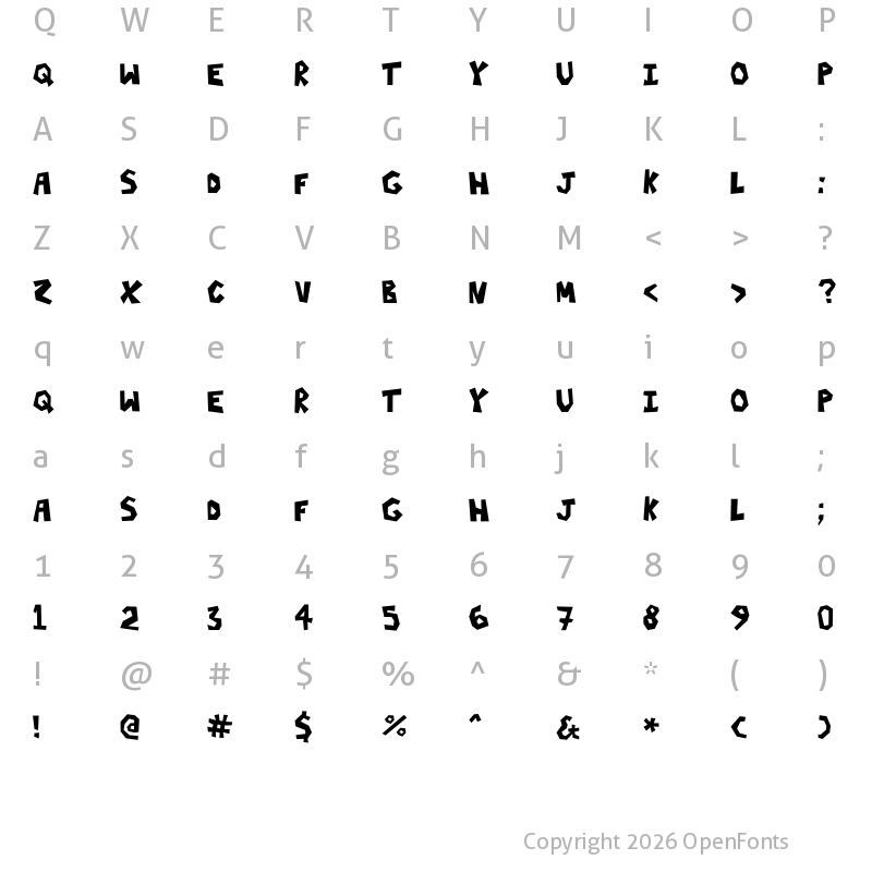 Character Map of ThreeHours Medium