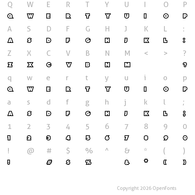Character Map of Thunder Lord Regular