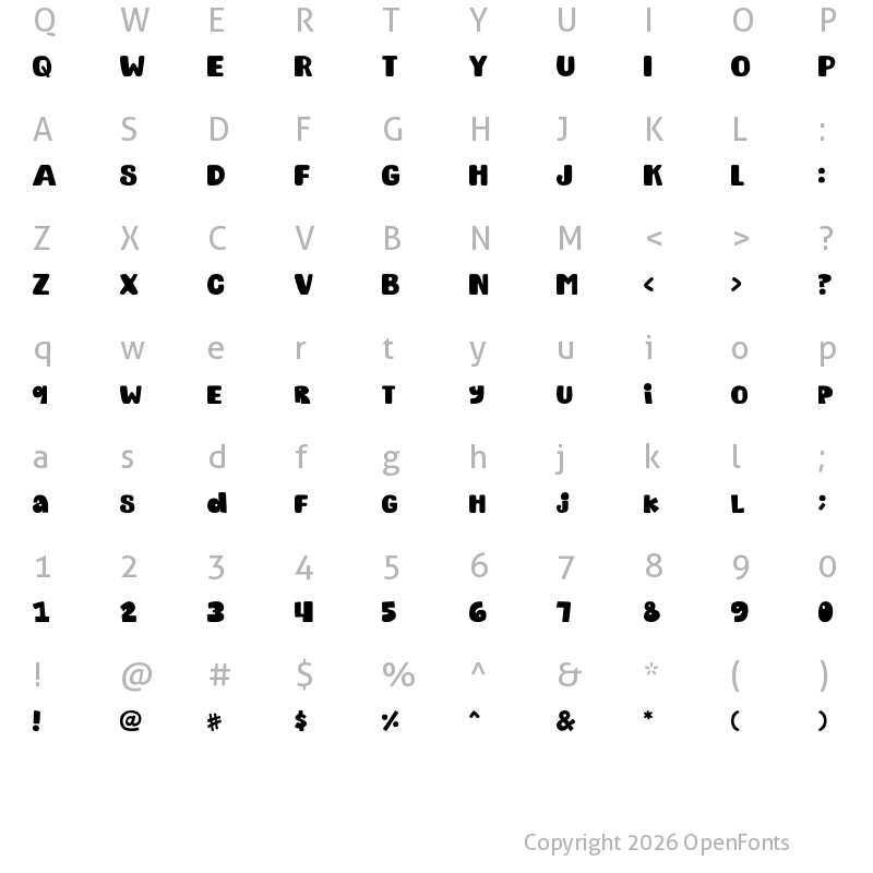 Character Map of TIGERYEN Regular