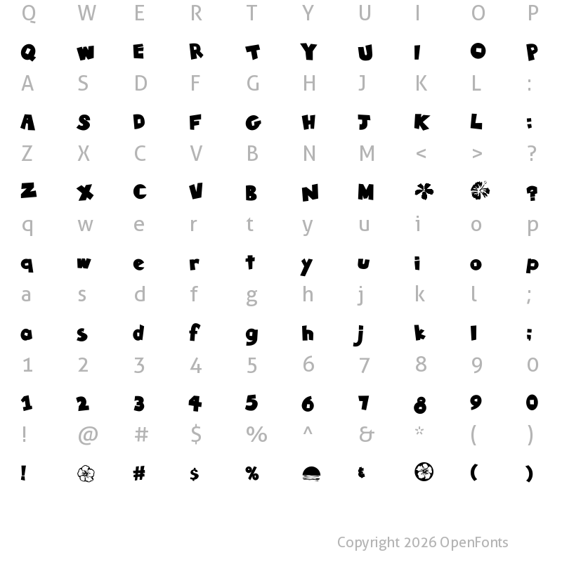 Character Map of Tiki Tropic Bold