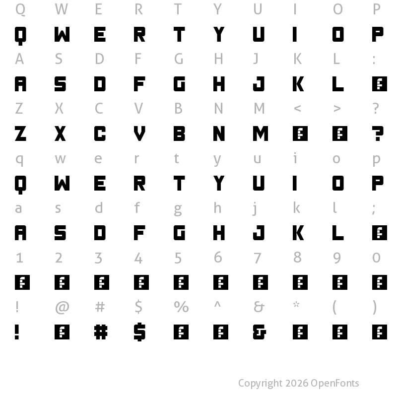 Character Map of Timeline Regular