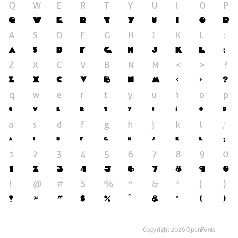 Character Map of Timepiece Regular