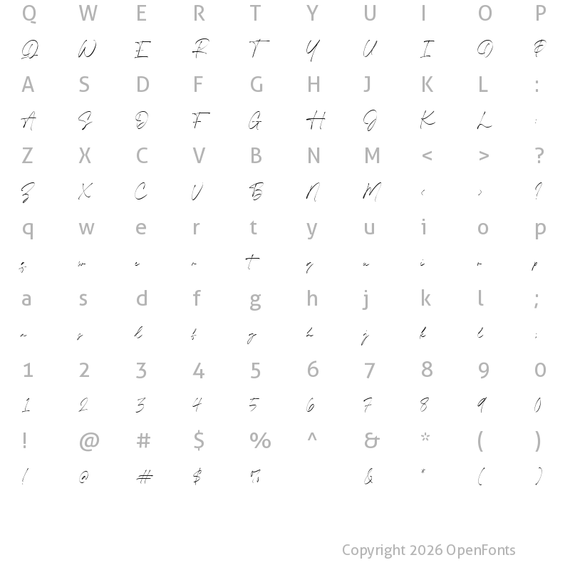 Character Map of Timothea Signature Regular
