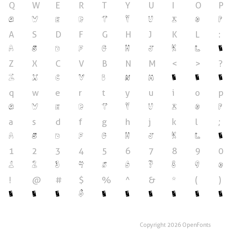 Character Map of TinyFriends Regular