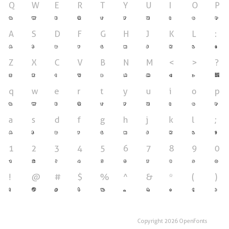 Character Map of TinyShack Regular