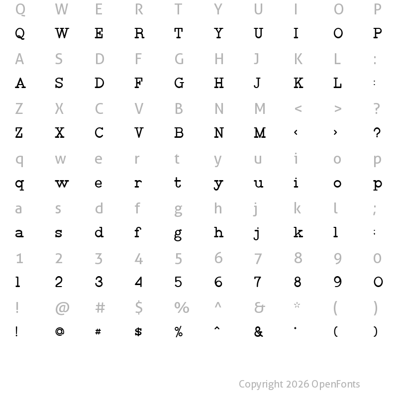 Character Map of Tirto Writter Regular