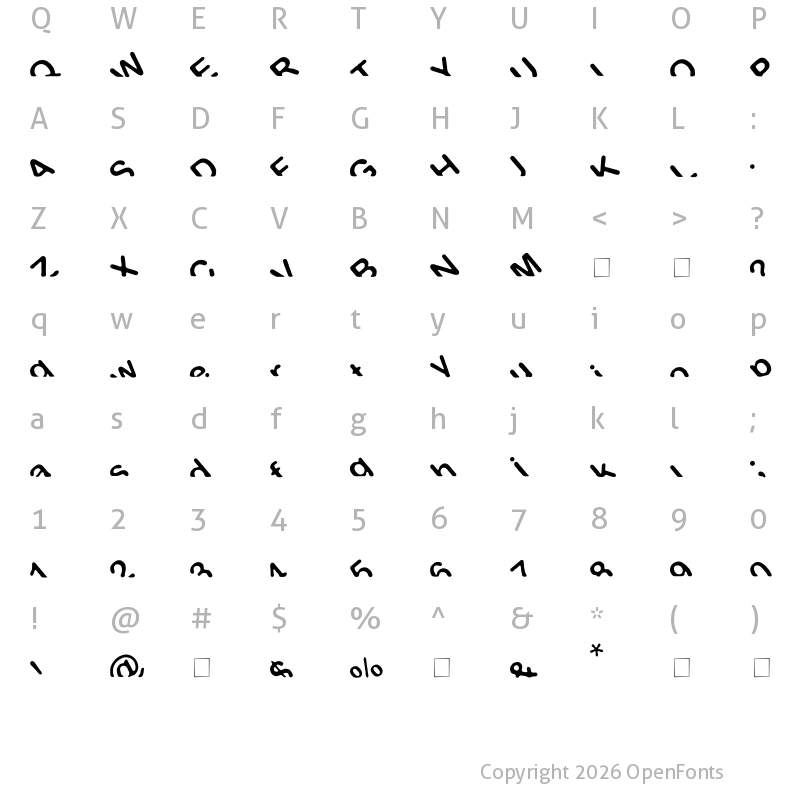 Character Map of Titanic Regular