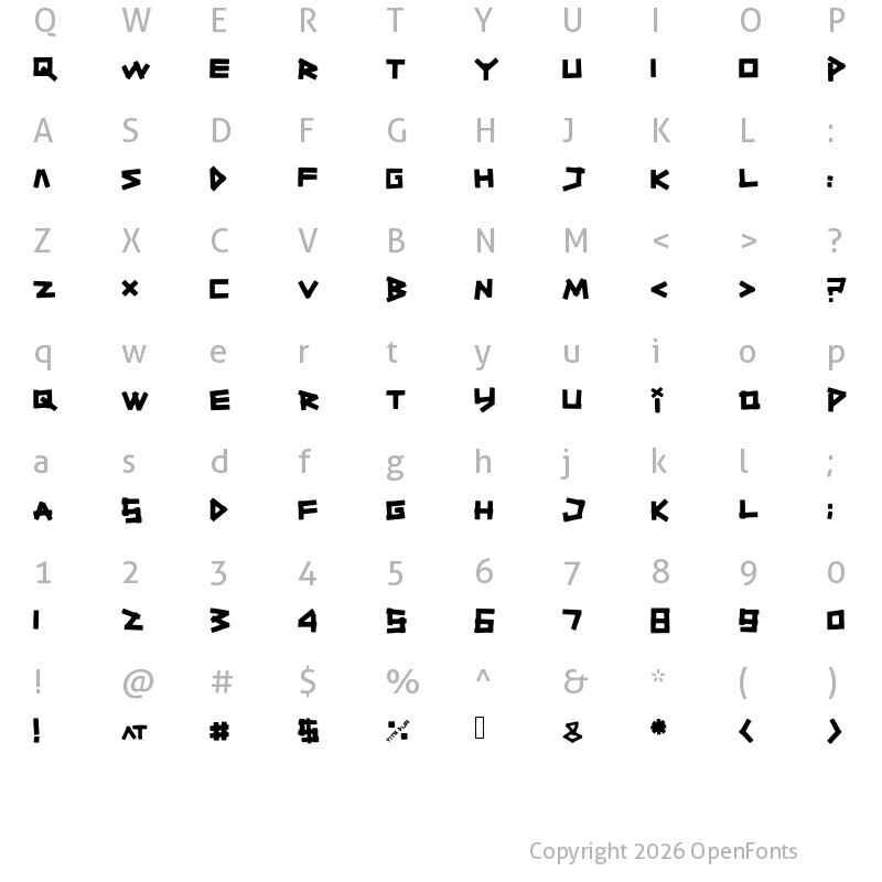 Character Map of TitikTapettf Medium