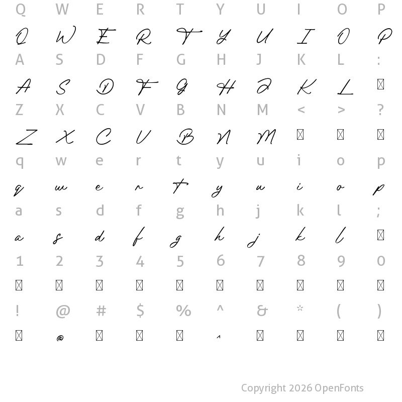 Character Map of Tofu Regular
