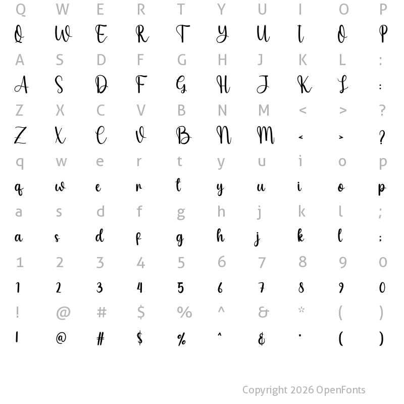 Character Map of Together Always Regular