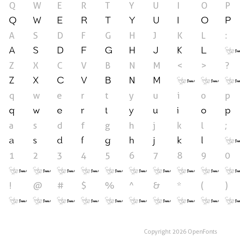Character Map of Toiban Regular