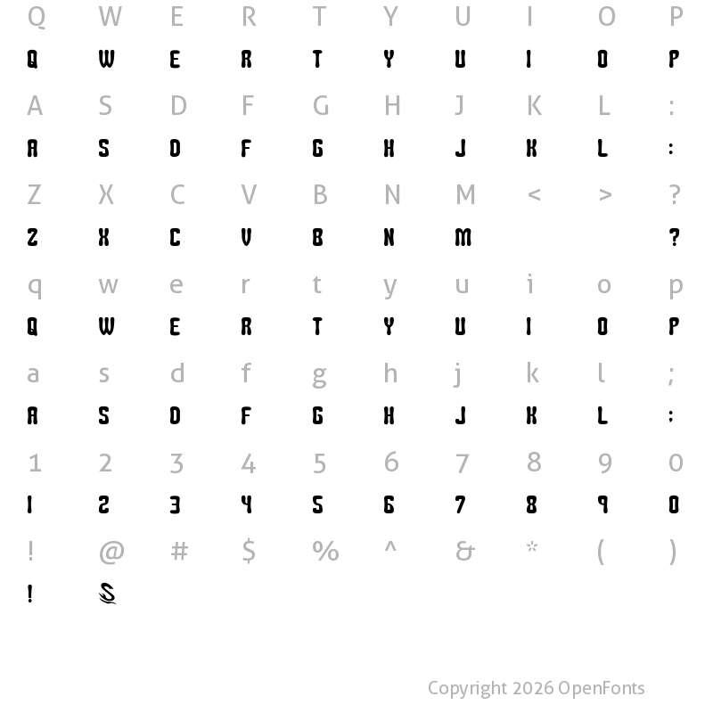 Character Map of Tomipop__G Regular