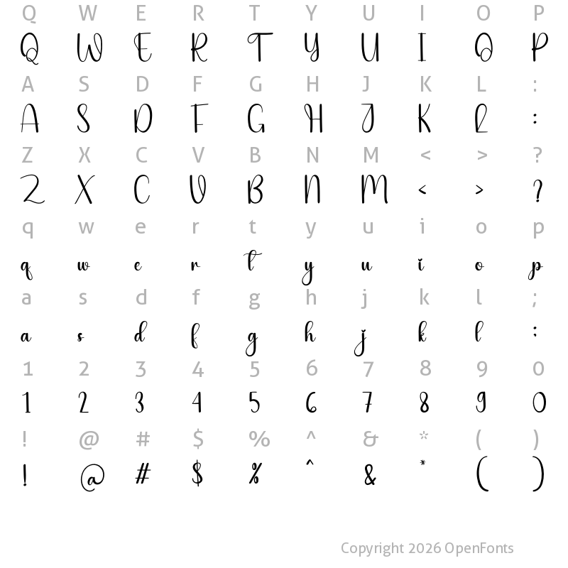 Character Map of Tomorrow Regular