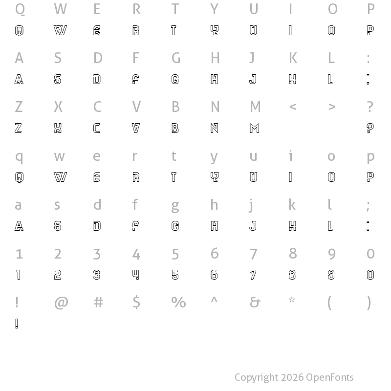 Character Map of Tones Regular