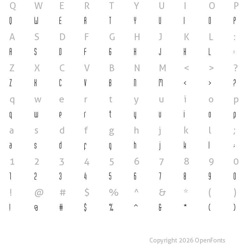 Character Map of TonyTony Demo