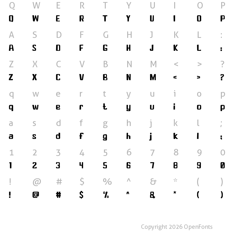 Character Map of Toon-City Regular