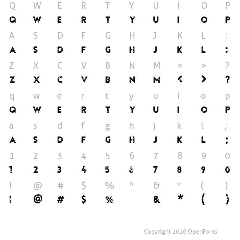 Character Map of Tourmaline Printed