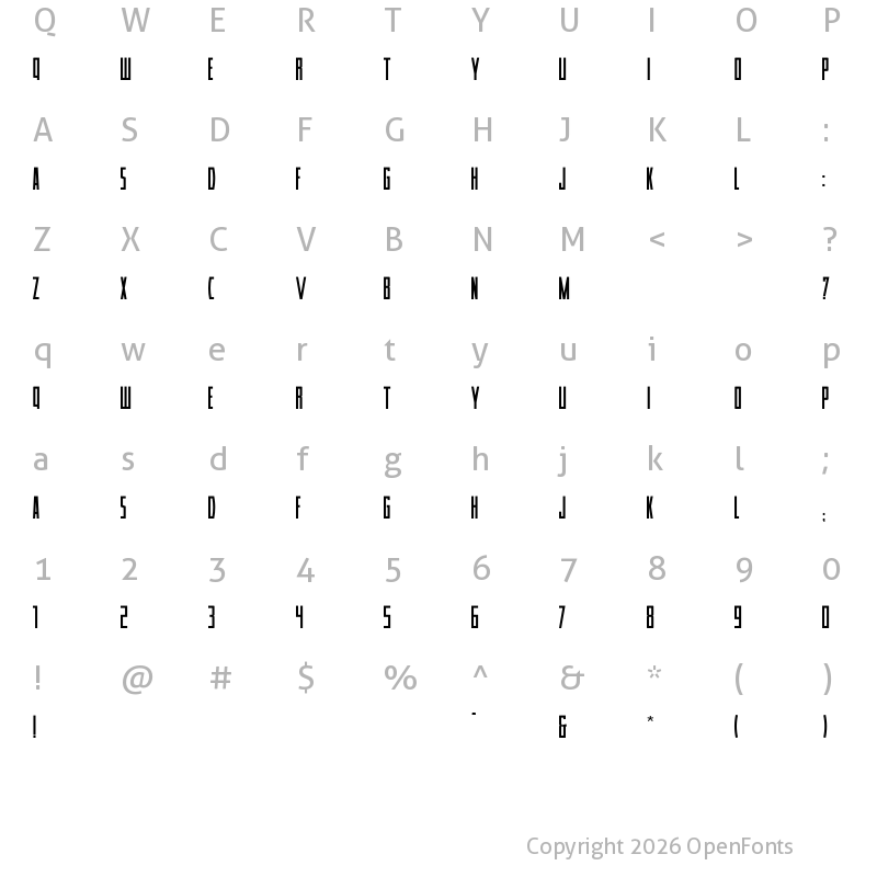 Character Map of Tower Tower