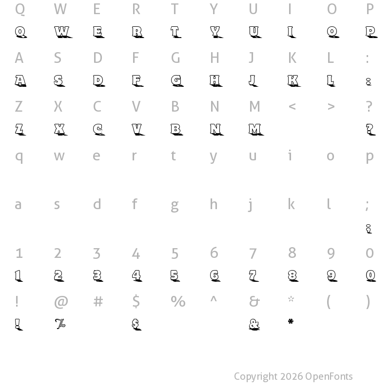 Character Map of Toyland-OutlineA Regular