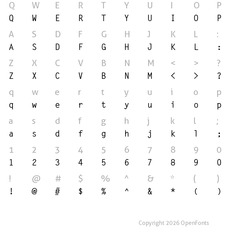 Character Map of TR McLaughlin Bold