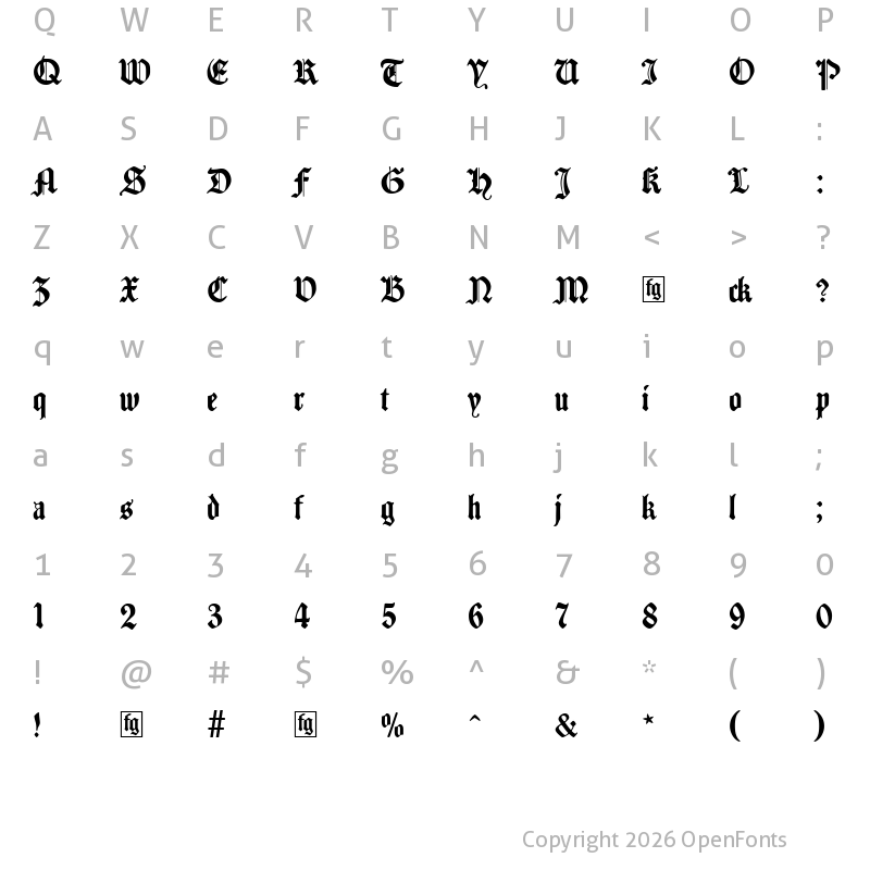 Character Map of Traditio AH Regular