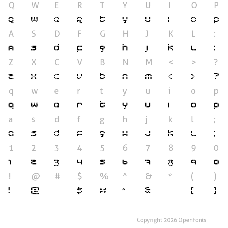 Character Map of Tranceform Regular