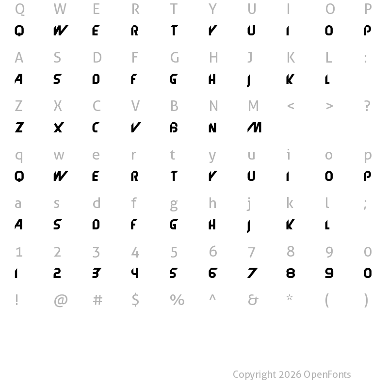 Character Map of Translator Regular