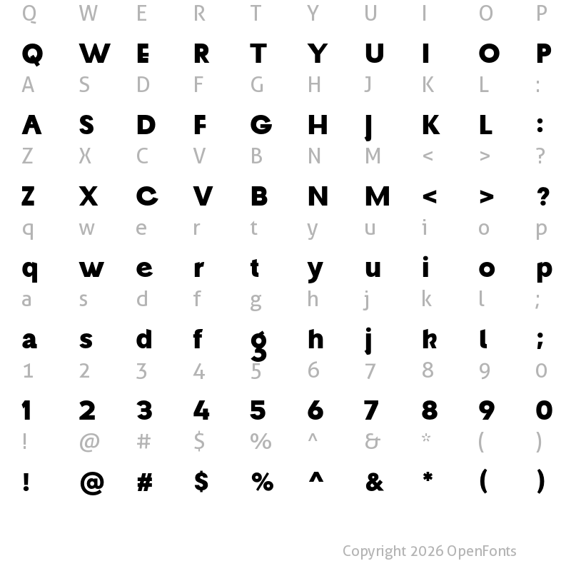 Character Map of travel elegant Regular