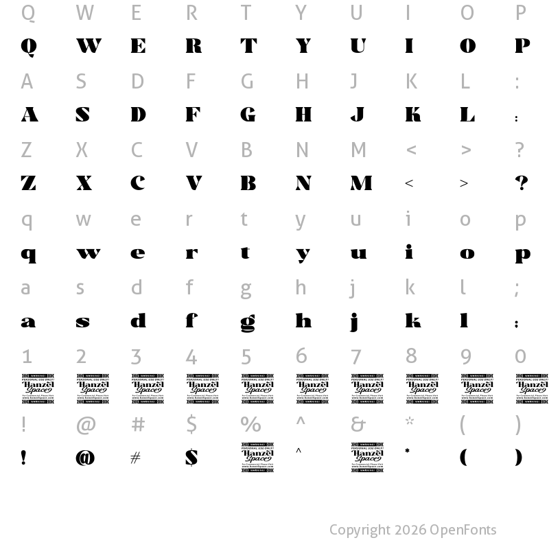 Character Map of Trellis Bold