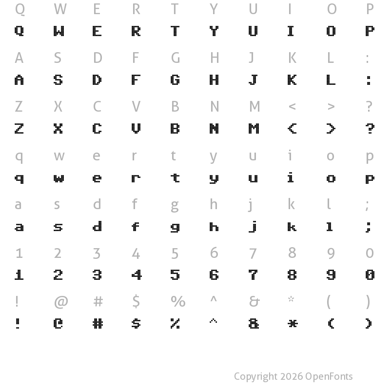 Character Map of Triad XS Regular