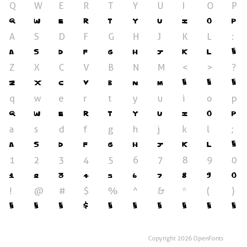 Character Map of TrippleDots Regular