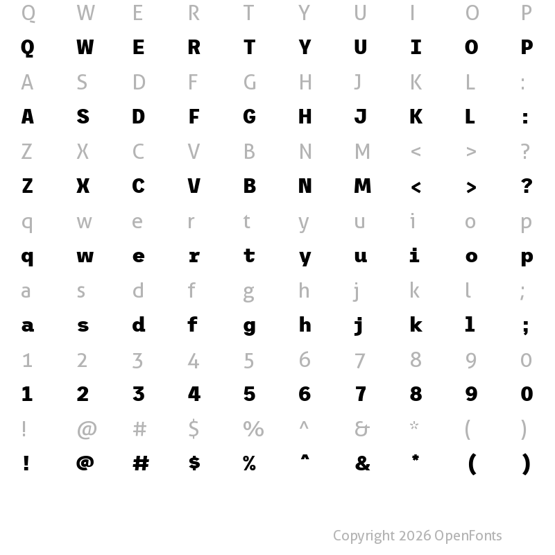 Character Map of Trispace ExtraBold