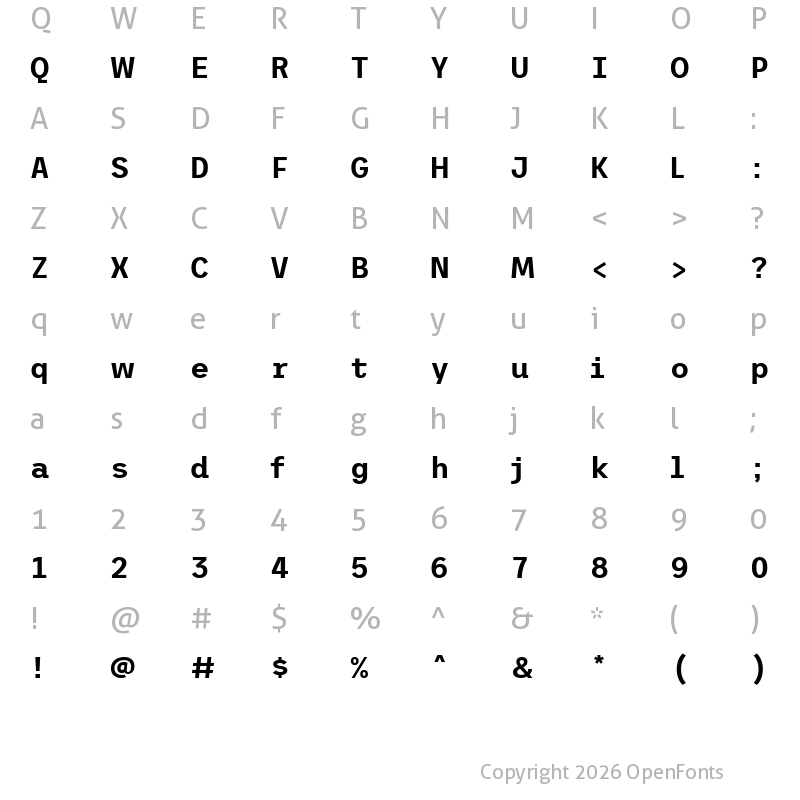 Character Map of Trispace SemiBold