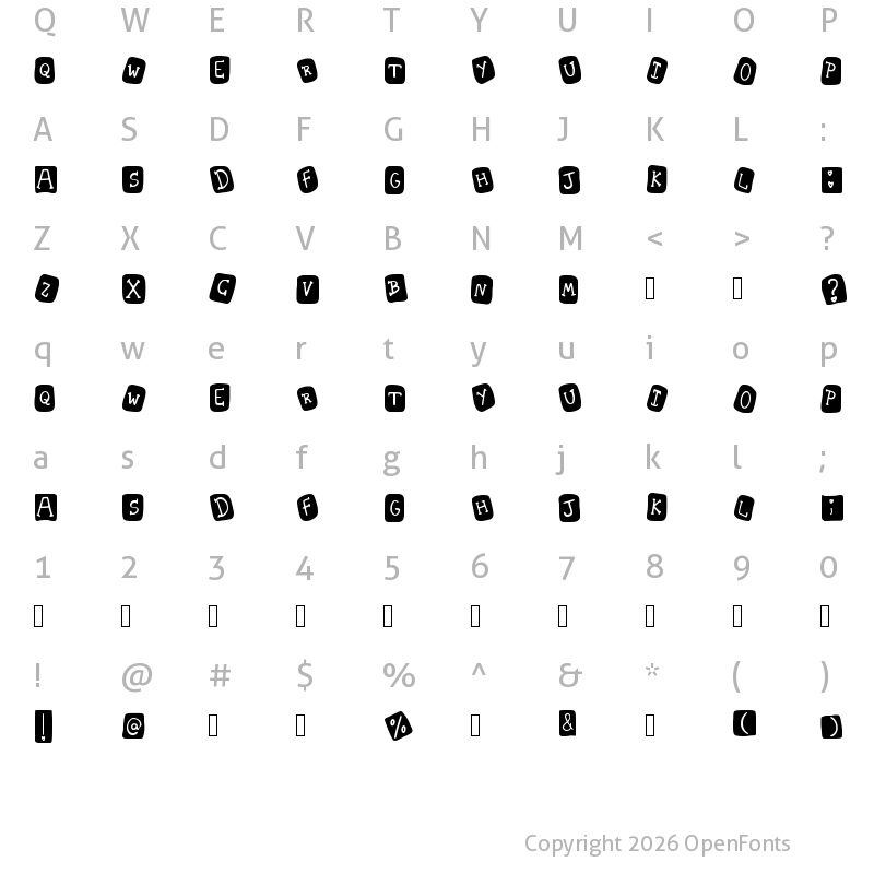 Character Map of Trizmaiuscula Regular