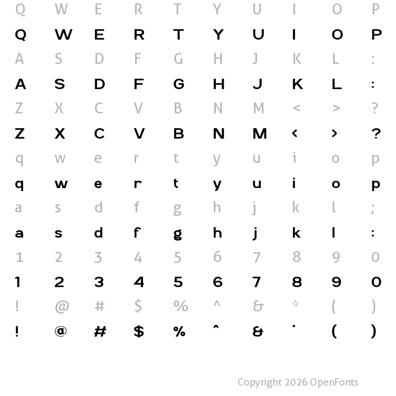 Character Map of Trobika Regular