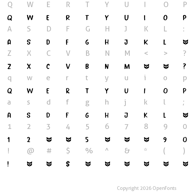 Character Map of Trollkatt DEMO Regular