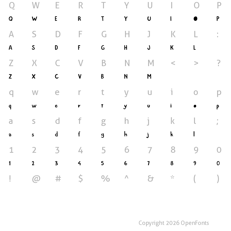 Character Map of Tropical Land Regular
