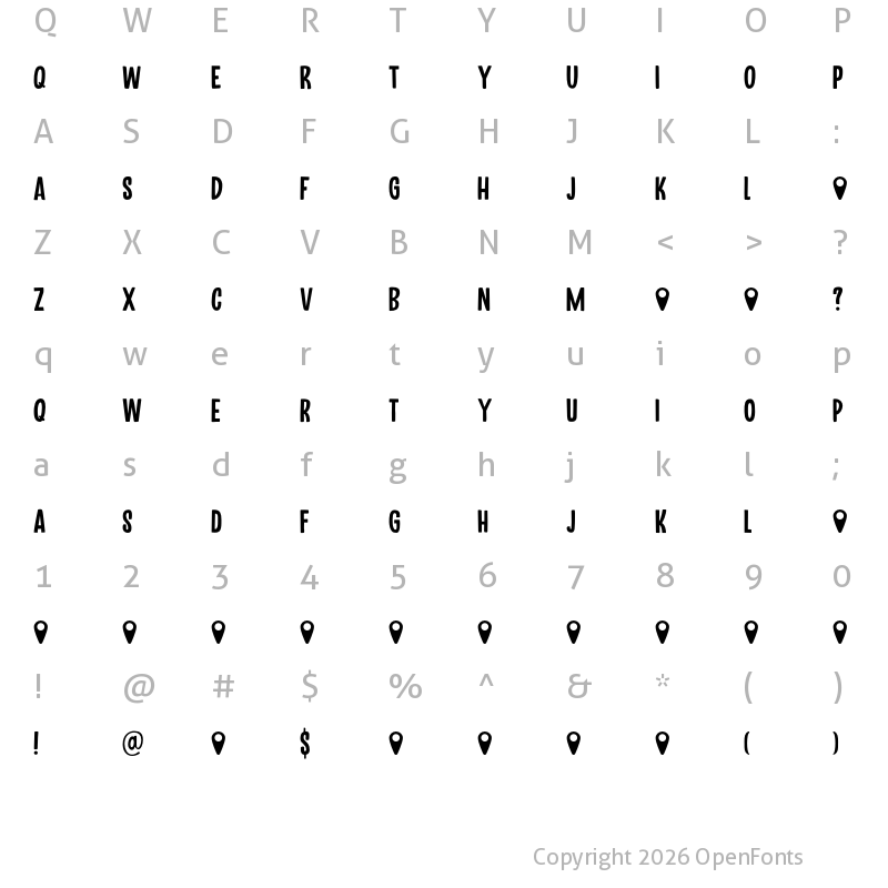 Character Map of Troutbeck DEMO Regular