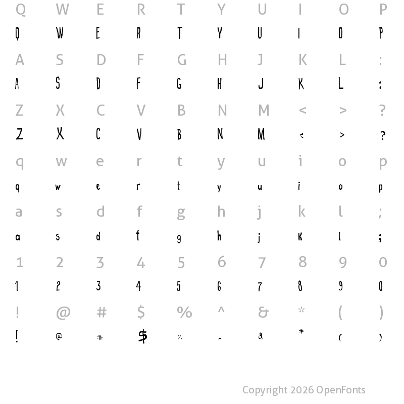 Character Map of True 2D Regular